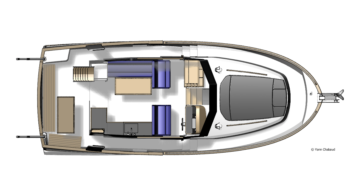 34 Trawler Upper Deck